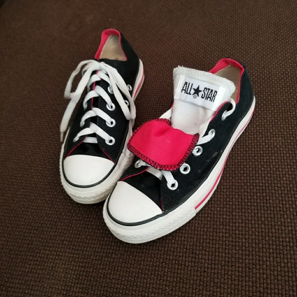 black red and white converse
